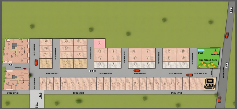 Twin Clarus site layout and master plan for low-rise flats in Sector 20 Noida